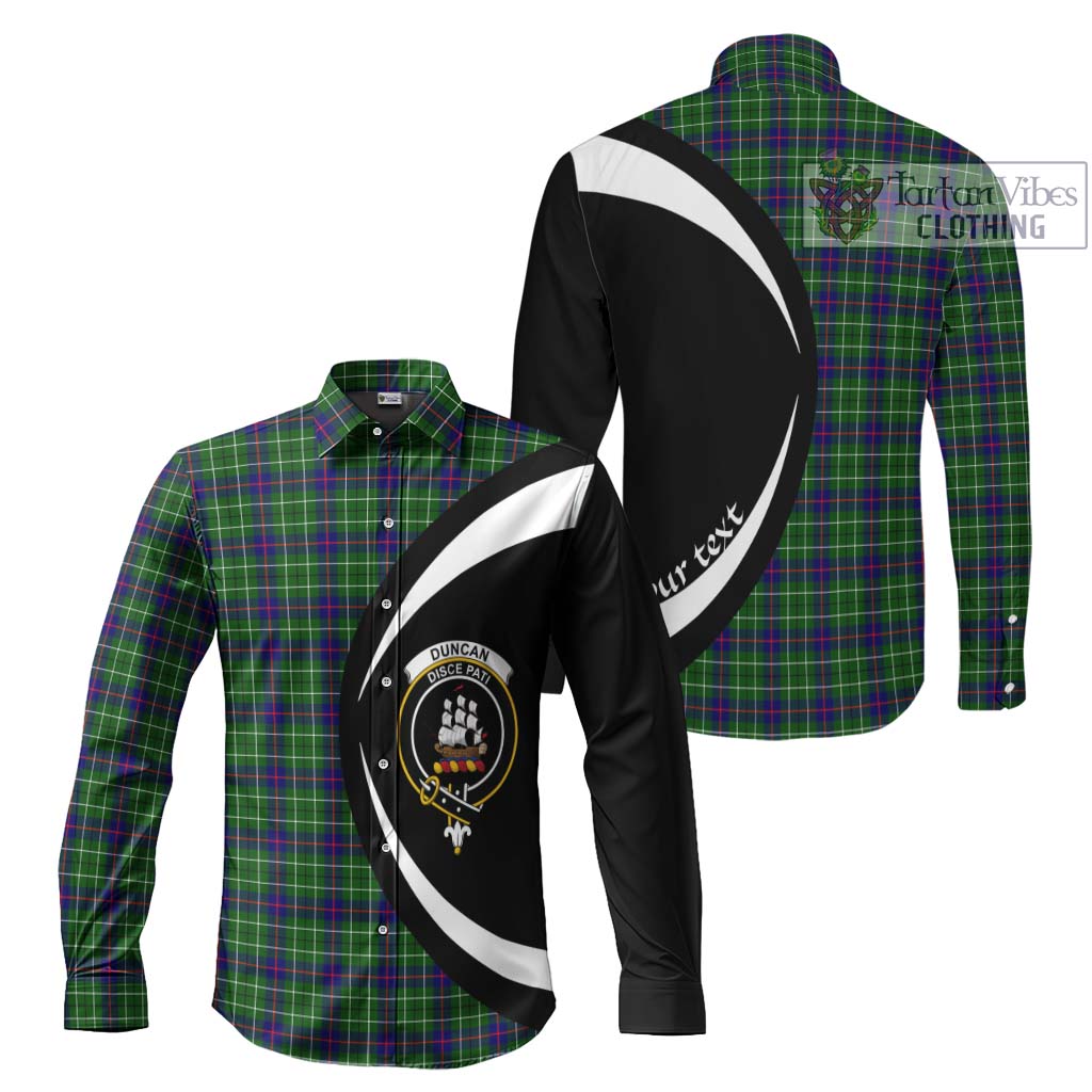 Duncan Modern Tartan Long Sleeve Button Up with Family Crest Circle Style Men's Shirt S - Tartan Vibes Clothing