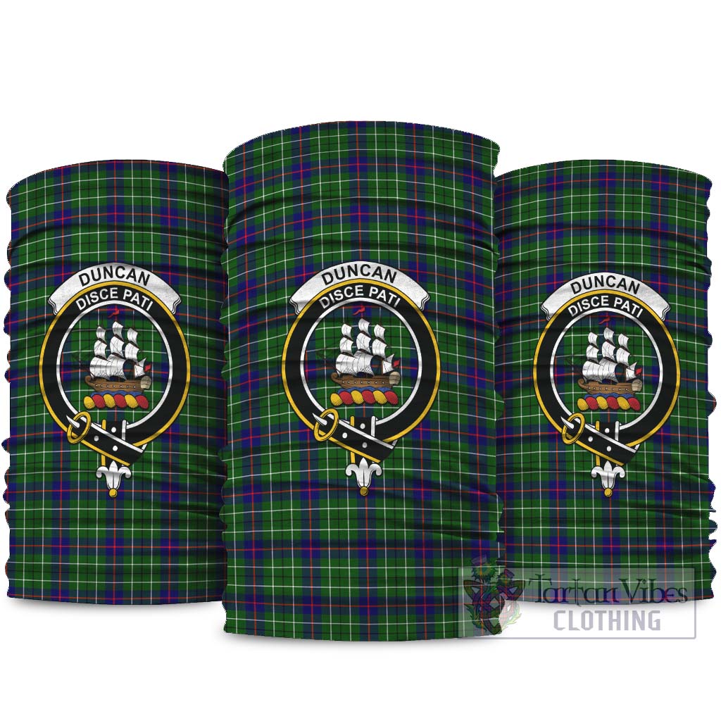 Duncan Modern Tartan Neck Gaiters, Tartan Bandanas, Tartan Head Band with Family Crest