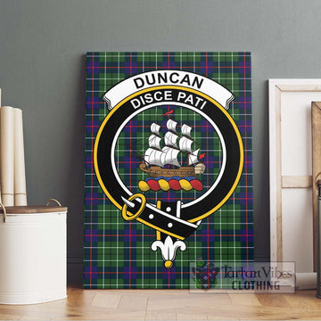 Duncan Modern Tartan Canvas Print Wall Art with Family Crest