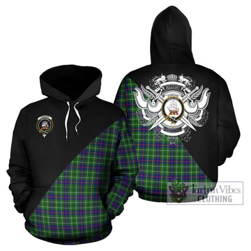 Duncan Modern Tartan Hoodie with Family Crest and Military Logo Style