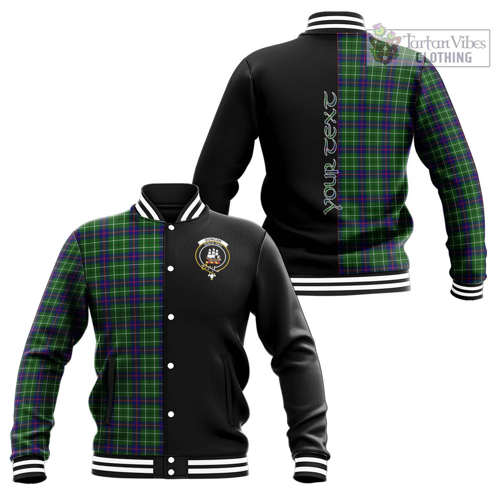 Duncan Modern Tartan Baseball Jacket with Family Crest and Half Of Me Style Unisex - Tartanvibesclothing Shop