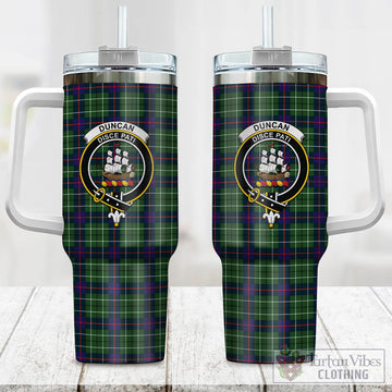 Duncan Modern Tartan and Family Crest Tumbler with Handle