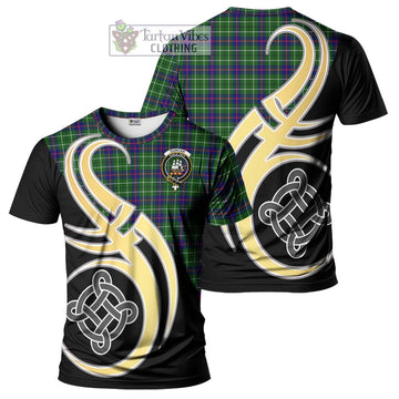 Duncan Modern Tartan T-Shirt with Family Crest and Celtic Symbol Style