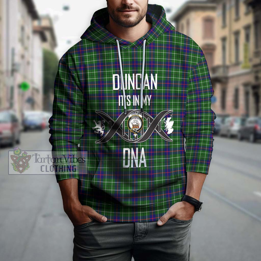 Duncan Modern Tartan Hoodie with Family Crest DNA In Me Style Pullover Hoodie - Tartanvibesclothing Shop