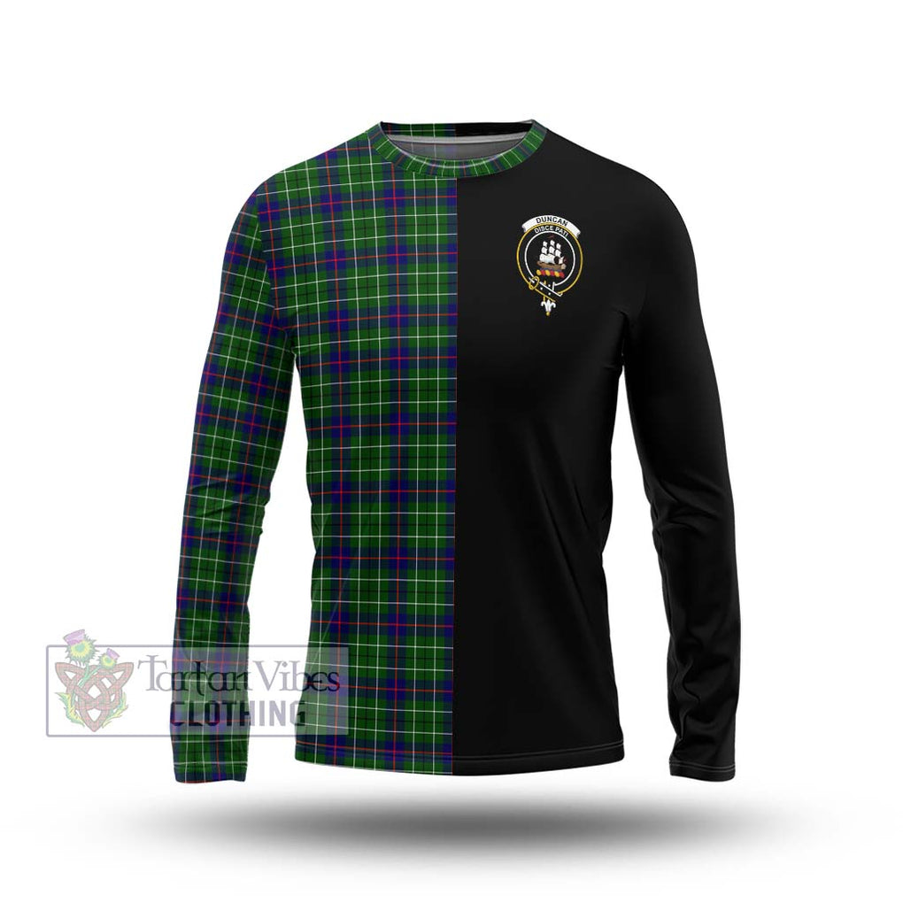 Duncan Modern Tartan Long Sleeve T-Shirt with Family Crest and Half Of Me Style Unisex - Tartanvibesclothing Shop