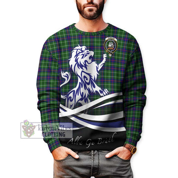 Duncan Modern Tartan Sweatshirt with Alba Gu Brath Regal Lion Emblem