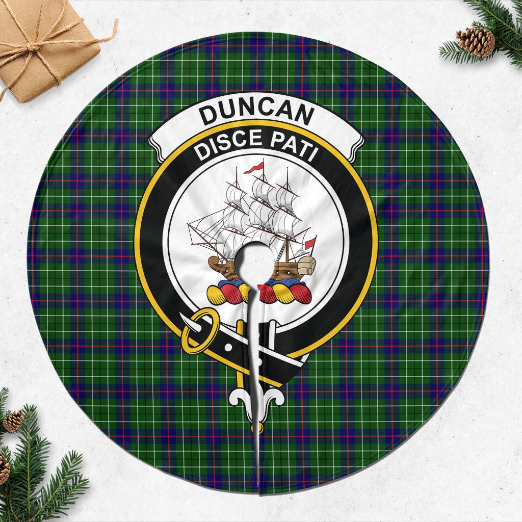 Duncan Modern Tartan Christmas Tree Skirt with Family Crest - Tartanvibesclothing