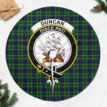 Duncan Modern Tartan Christmas Tree Skirt with Family Crest