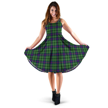 Duncan Modern Tartan Sleeveless Midi Womens Dress