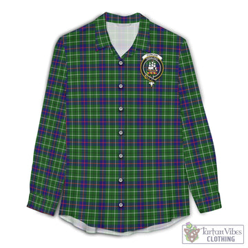 Duncan Modern Tartan Women's Casual Shirt with Family Crest