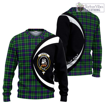 Duncan Modern Tartan Ugly Sweater with Family Crest Circle Style