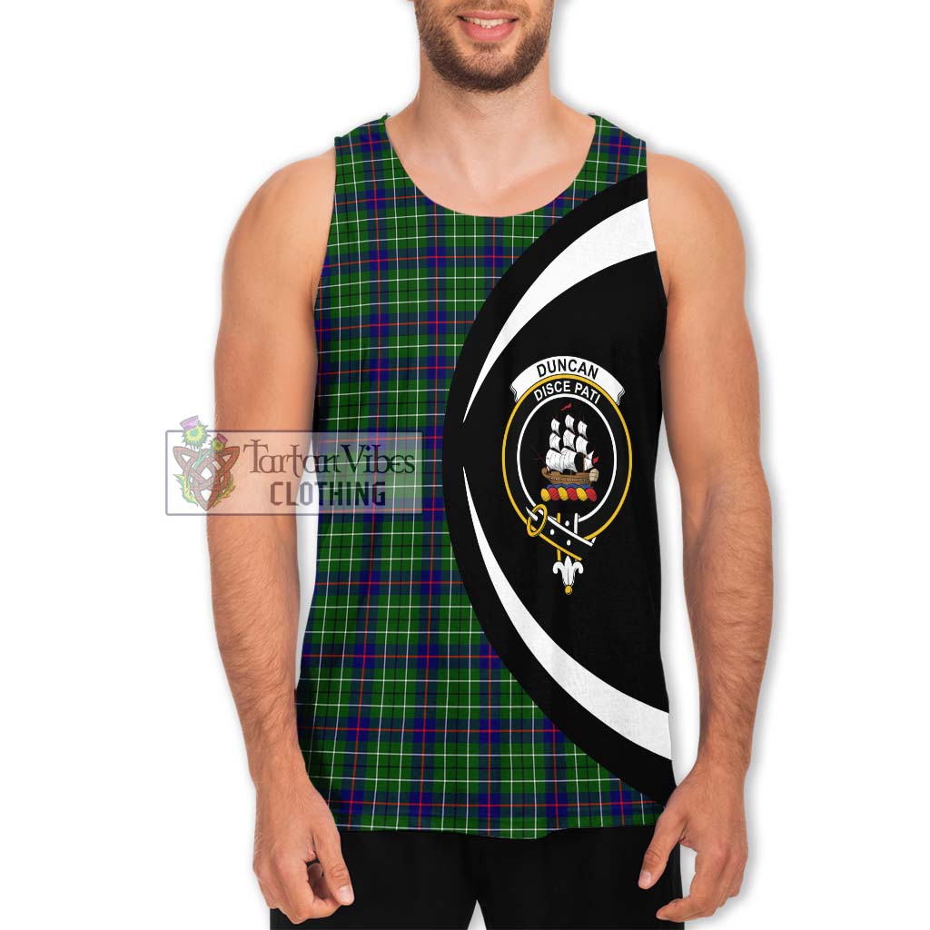 Duncan Modern Tartan Men's Tank Top with Family Crest Circle Style Men - Tartan Vibes Clothing