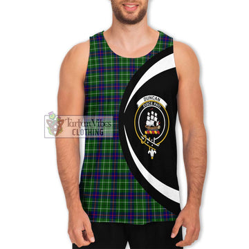 Duncan Modern Tartan Men's Tank Top with Family Crest Circle Style