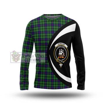 Duncan Modern Tartan Long Sleeve T-Shirt with Family Crest Circle Style