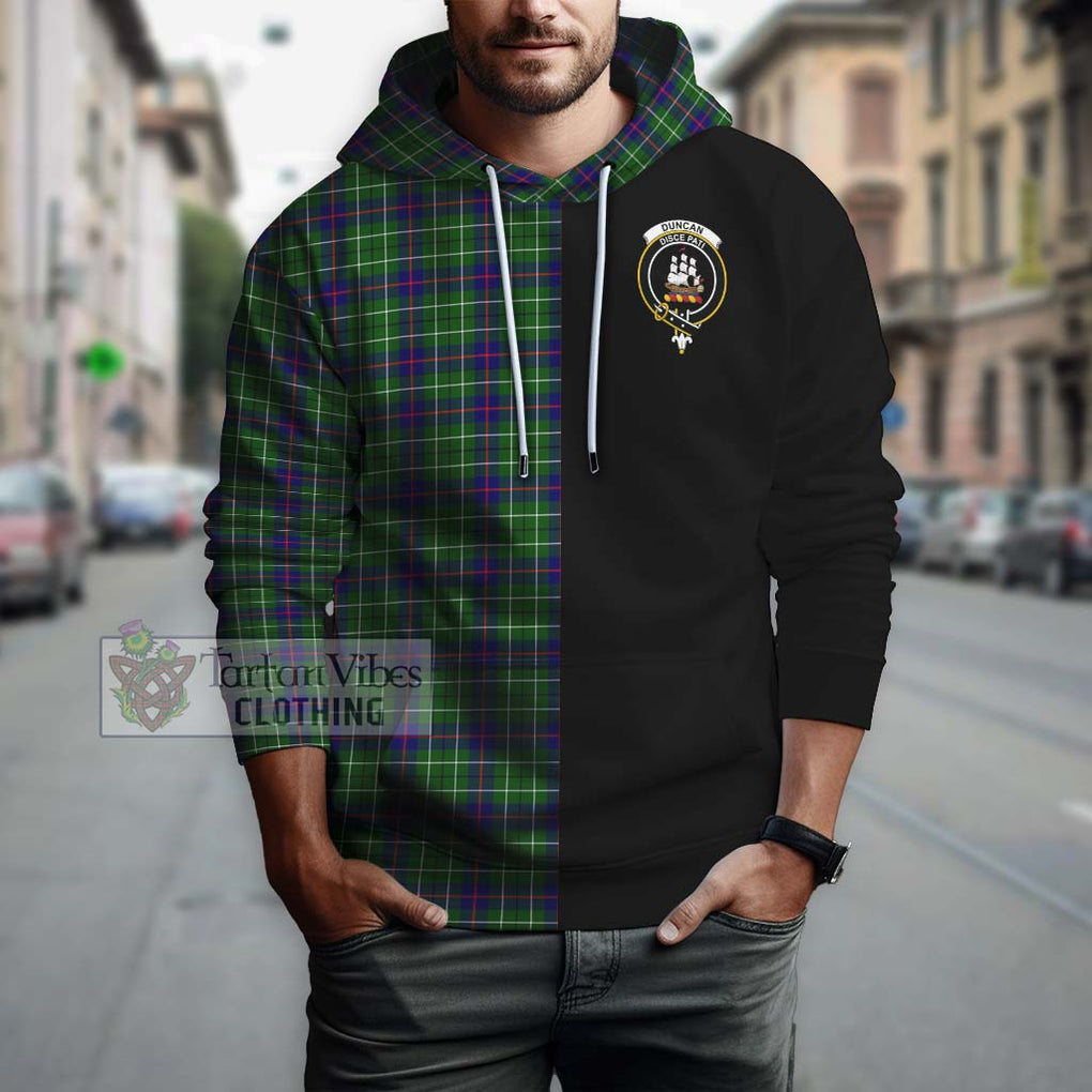 Duncan Modern Tartan Hoodie with Family Crest and Half Of Me Style Zip Hoodie - Tartanvibesclothing Shop