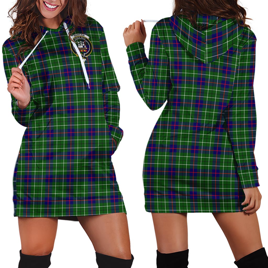 Duncan Modern Tartan Hoodie Dress with Family Crest - Tartan Vibes Clothing