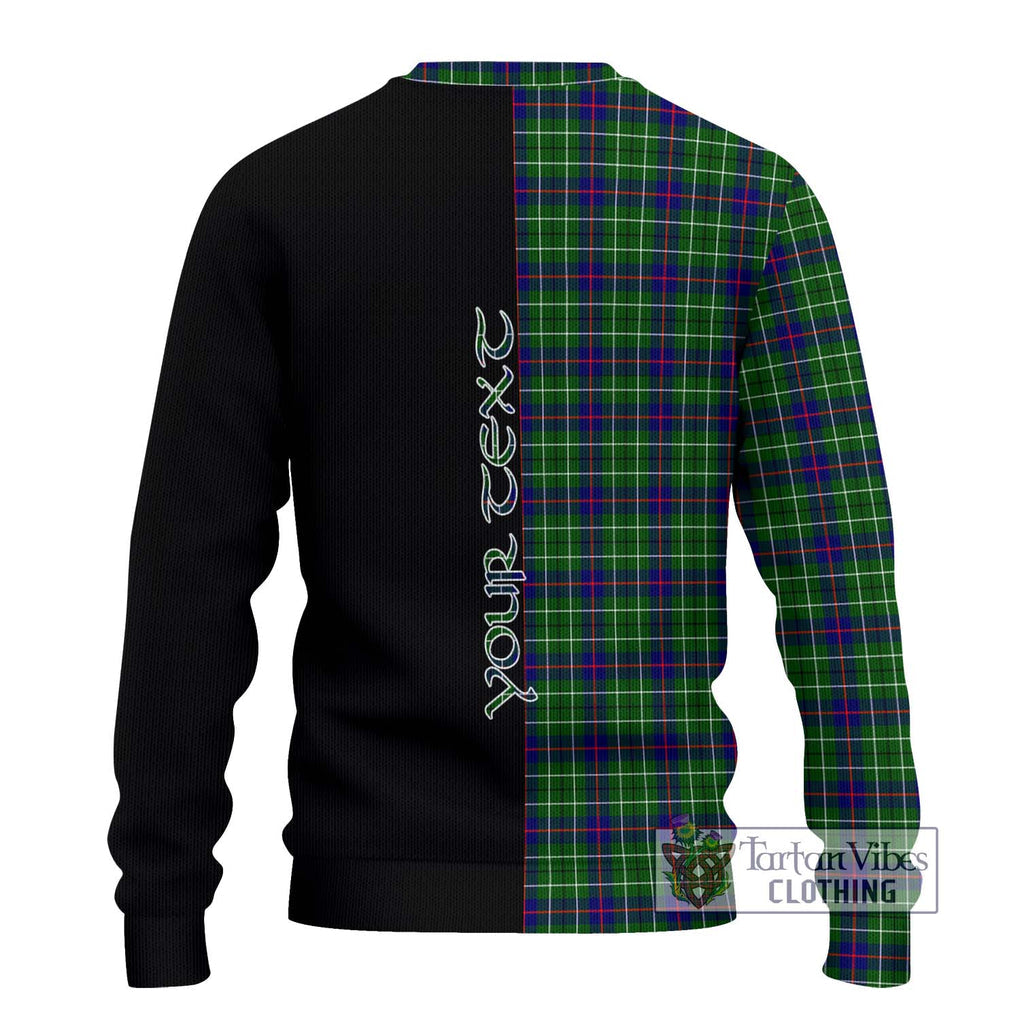 Duncan Modern Tartan Knitted Sweater with Family Crest and Half Of Me Style - Tartanvibesclothing Shop