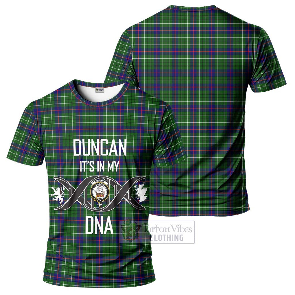 Duncan Modern Tartan T-Shirt with Family Crest DNA In Me Style - Tartan Vibes Clothing