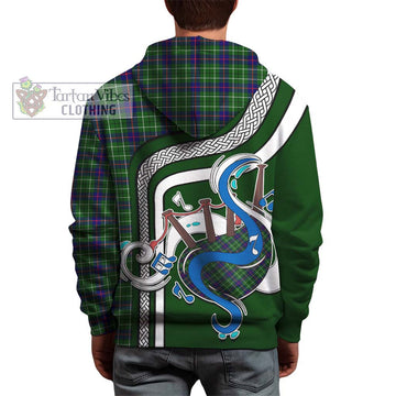 Duncan Modern Tartan Hoodie with Epic Bagpipe Style