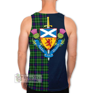 Duncan Modern Tartan Men's Tank Top Alba with Scottish Lion Royal Arm Half Style