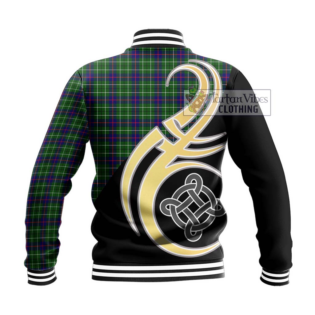 Duncan Modern Tartan Baseball Jacket with Family Crest and Celtic Symbol Style - Tartan Vibes Clothing