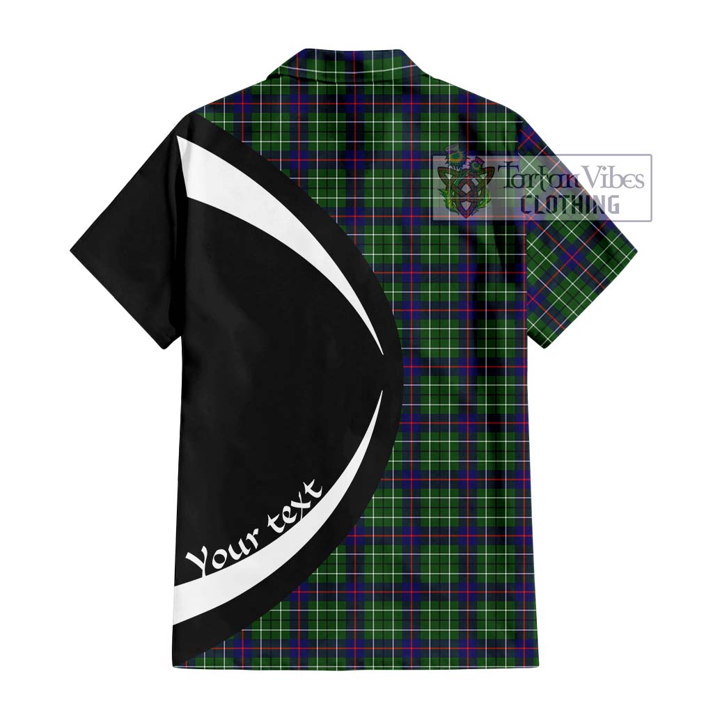 Duncan Modern Tartan Short Sleeve Button Up with Family Crest Circle Style - Tartan Vibes Clothing