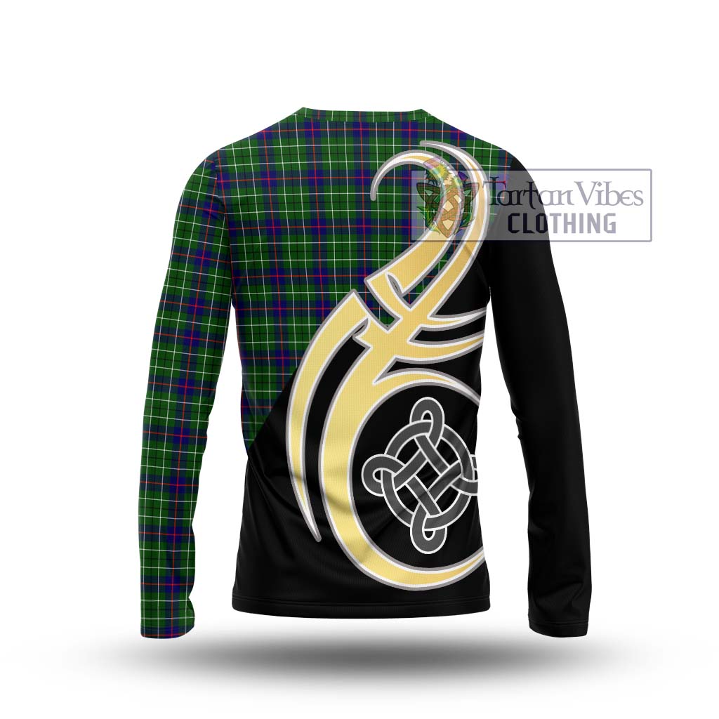 Duncan Modern Tartan Long Sleeve T-Shirt with Family Crest and Celtic Symbol Style - Tartan Vibes Clothing