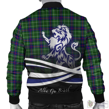 Duncan Modern Tartan Bomber Jacket with Alba Gu Brath Regal Lion Emblem