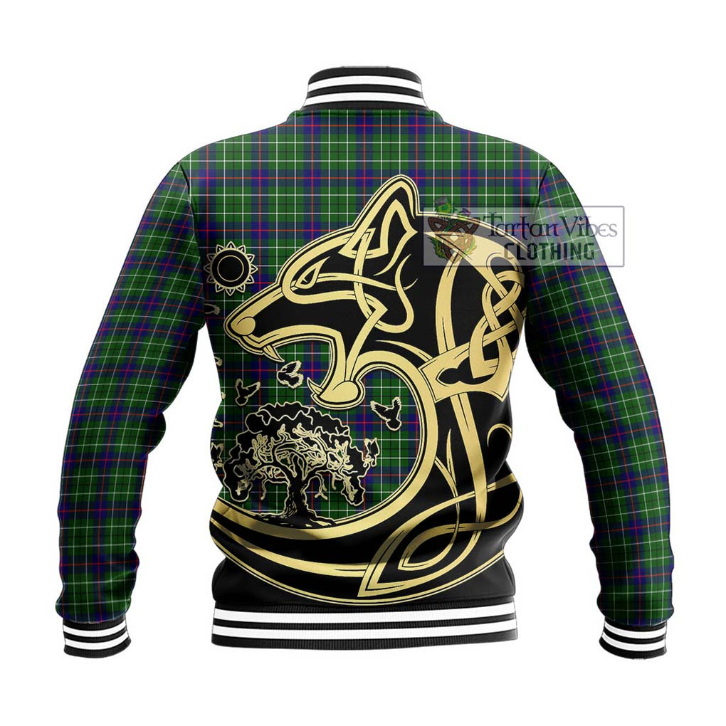 Duncan Modern Tartan Baseball Jacket with Family Crest Celtic Wolf Style - Tartan Vibes Clothing