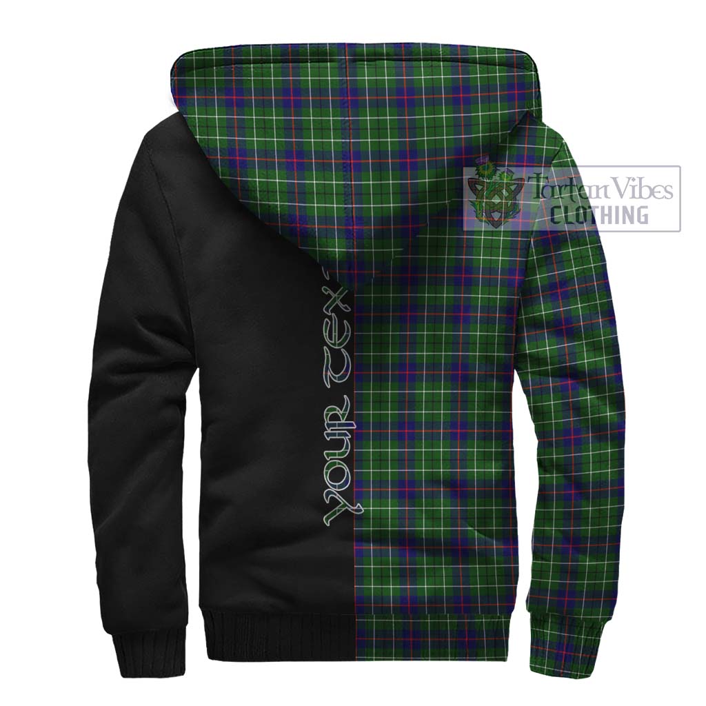 Tartan Vibes Clothing Duncan Modern Tartan Sherpa Hoodie with Family Crest and Half Of Me Style