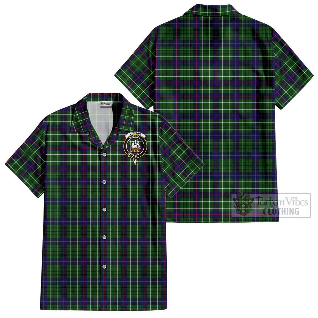 Duncan Modern Tartan Cotton Hawaiian Shirt with Family Crest Kid - Tartan Vibes Clothing