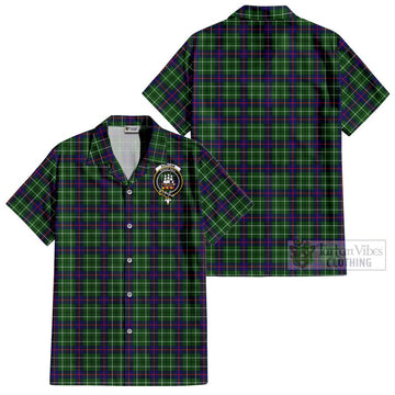 Duncan Modern Tartan Cotton Hawaiian Shirt with Family Crest