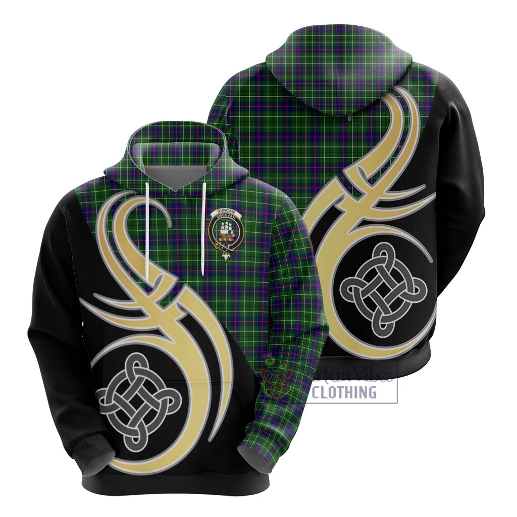 Duncan Modern Tartan Hoodie with Family Crest and Celtic Symbol Style - Tartan Vibes Clothing