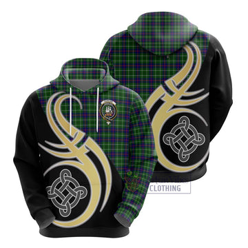 Duncan Modern Tartan Hoodie with Family Crest and Celtic Symbol Style