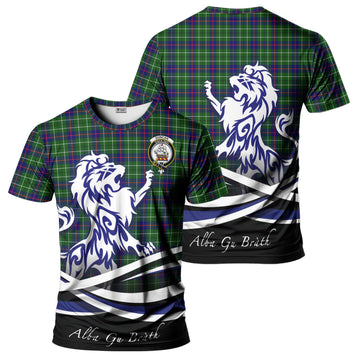 Duncan Modern Tartan T-Shirt with Alba Gu Brath Regal Lion Emblem