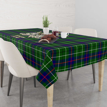 Duncan Modern Tartan Tablecloth with Clan Crest and the Golden Sword of Courageous Legacy