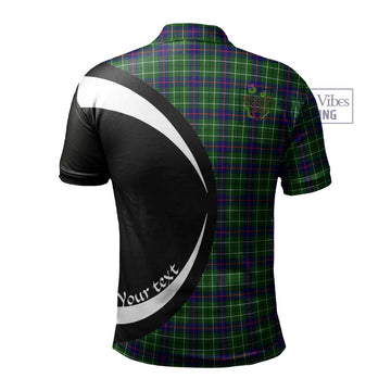 Duncan Modern Tartan Men's Polo Shirt with Family Crest Circle Style