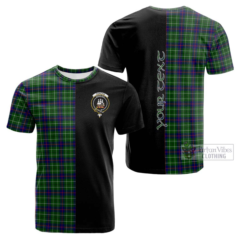 Tartan Vibes Clothing Duncan Modern Tartan Cotton T-shirt with Family Crest and Half Of Me Style