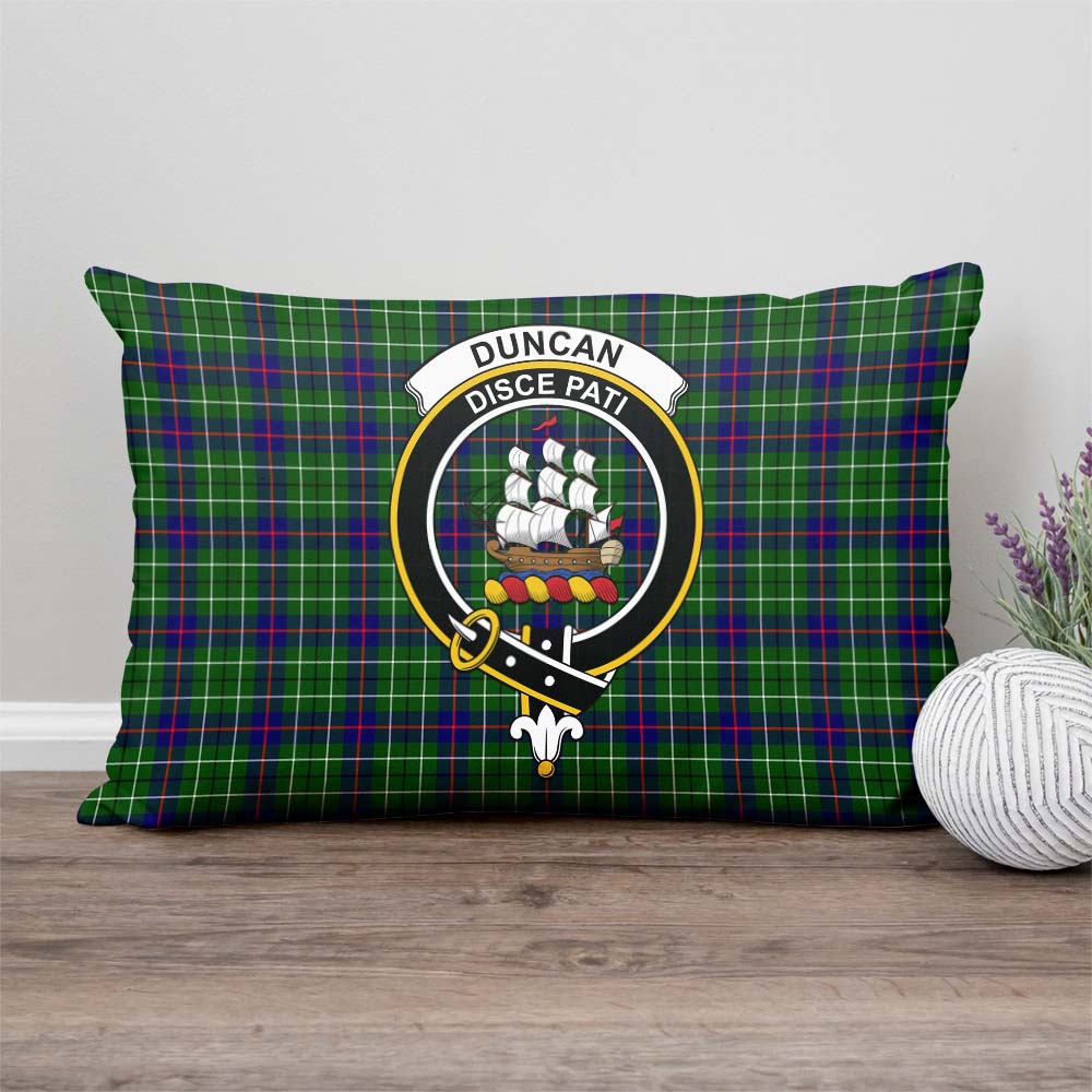 Duncan Modern Tartan Pillow Cover with Family Crest Rectangle Pillow Cover - Tartanvibesclothing