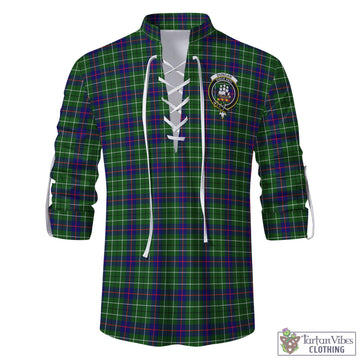 Duncan Modern Tartan Men's Scottish Traditional Jacobite Ghillie Kilt Shirt with Family Crest