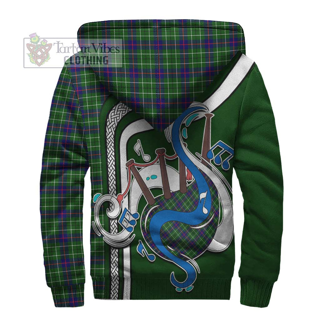 Duncan Modern Tartan Sherpa Hoodie with Epic Bagpipe Style - Tartanvibesclothing Shop