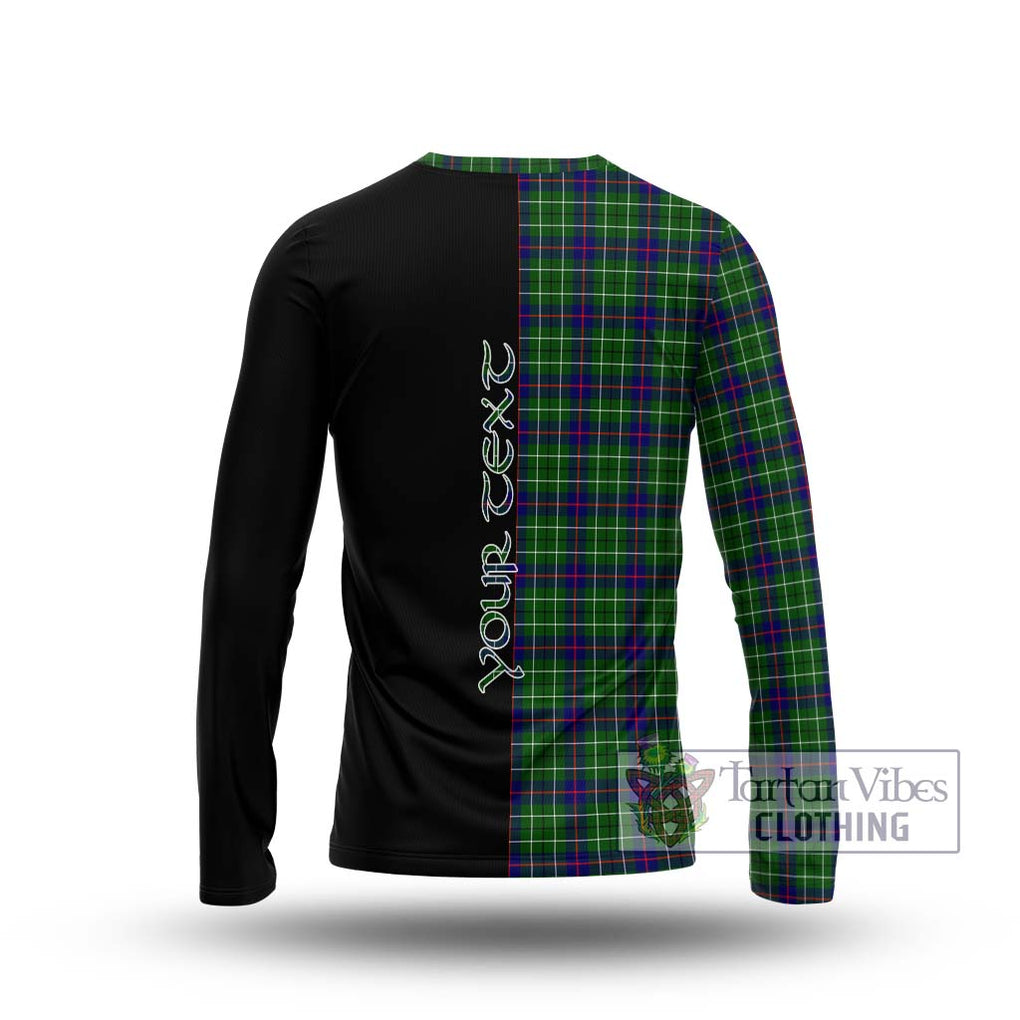 Duncan Modern Tartan Long Sleeve T-Shirt with Family Crest and Half Of Me Style - Tartanvibesclothing Shop