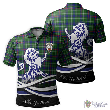 Duncan Modern Tartan Polo Shirt with Alba Gu Brath Regal Lion Emblem