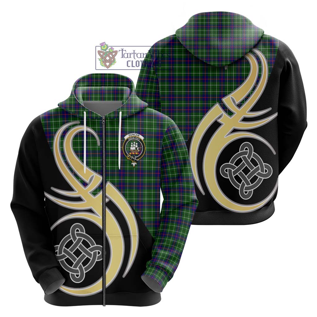 Duncan Modern Tartan Hoodie with Family Crest and Celtic Symbol Style - Tartan Vibes Clothing