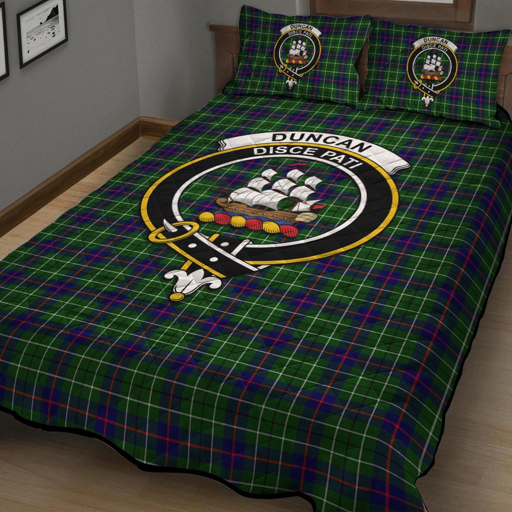 Duncan Modern Tartan Quilt Bed Set with Family Crest - Tartanvibesclothing