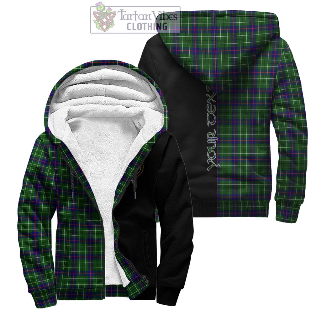 Tartan Vibes Clothing Duncan Modern Tartan Sherpa Hoodie with Family Crest and Half Of Me Style