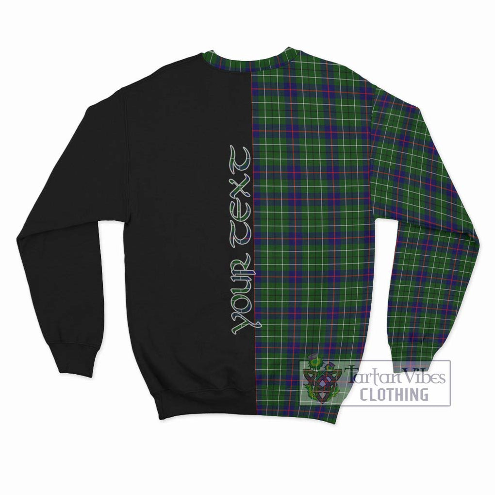 Duncan Modern Tartan Sweatshirt with Family Crest and Half Of Me Style - Tartanvibesclothing Shop