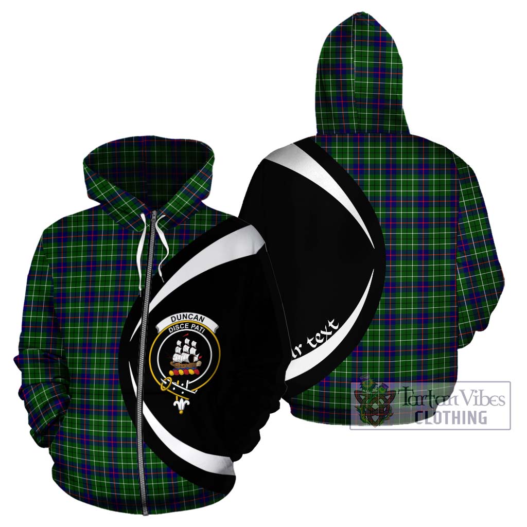 Tartan Vibes Clothing Duncan Modern Tartan Hoodie with Family Crest Circle Style