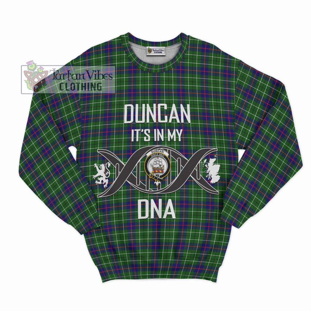 Duncan Modern Tartan Sweatshirt with Family Crest DNA In Me Style - Tartanvibesclothing Shop