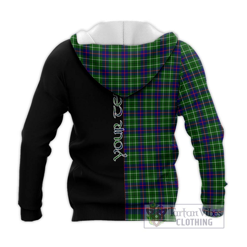 Duncan Modern Tartan Knitted Hoodie with Family Crest and Half Of Me Style - Tartanvibesclothing Shop